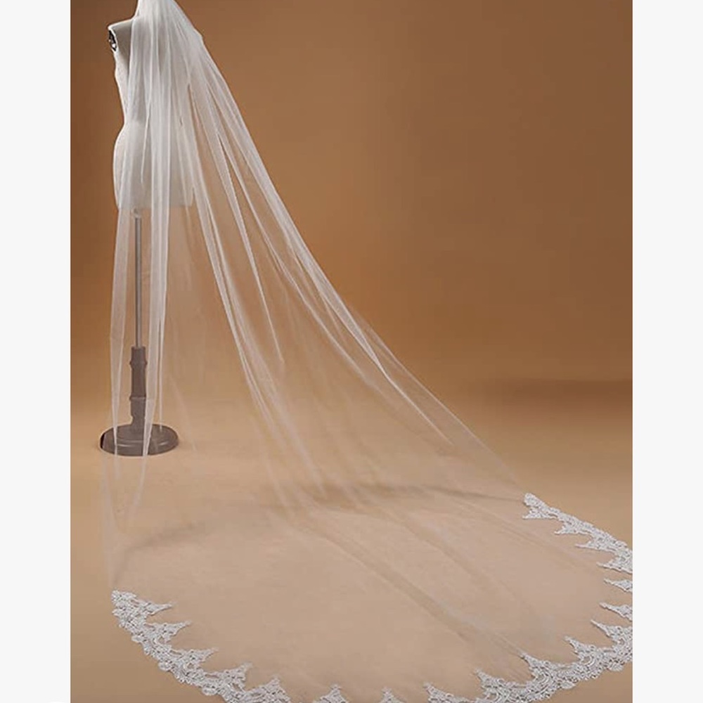 Tulle Sheer Long Length Chiffon Cathedral Wedding Veil